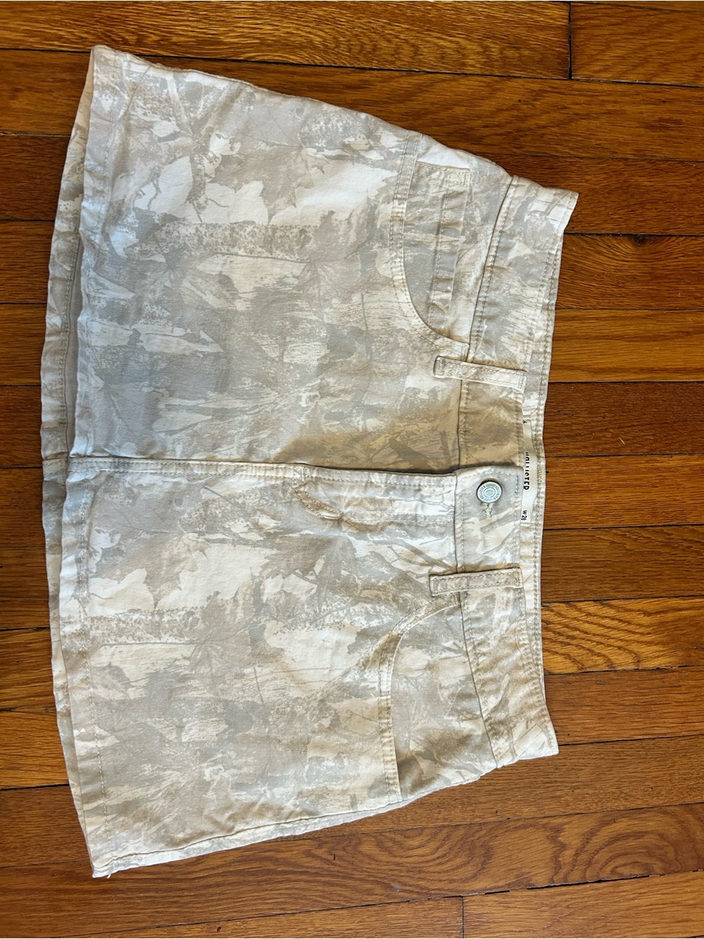 Hollister Cream Beige Camo Mini Skirt